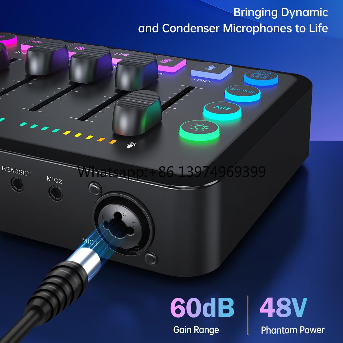 Gaming Console Handheld - Rechargeable 48V Phantom Power RGB Gaming