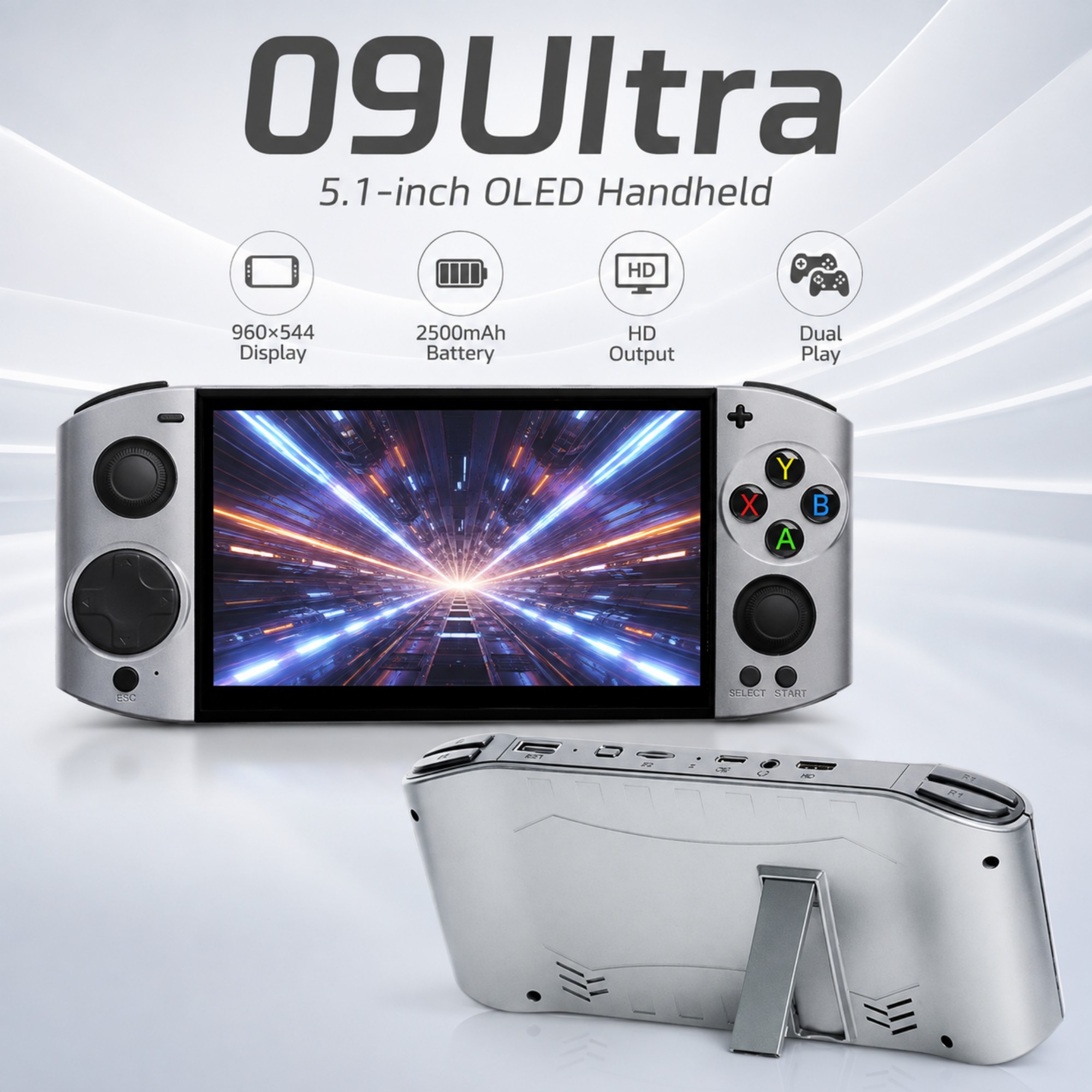 09 Ultra 5.1 Inch OLED Handhel - đánh giá và giá Gaming Console Os