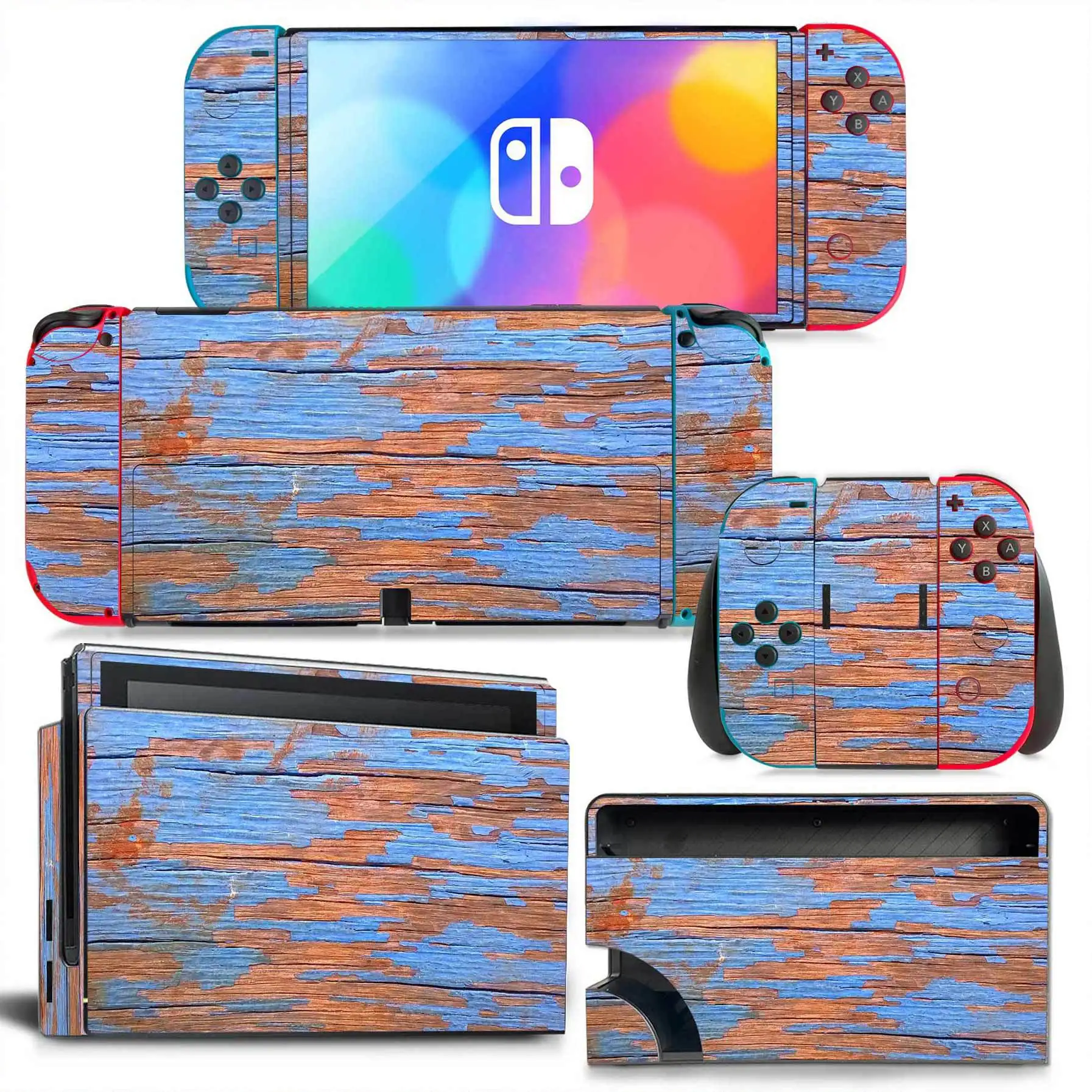For Nintendo Switch OLED Wood  - đánh giá và giá Console Skin Wrap