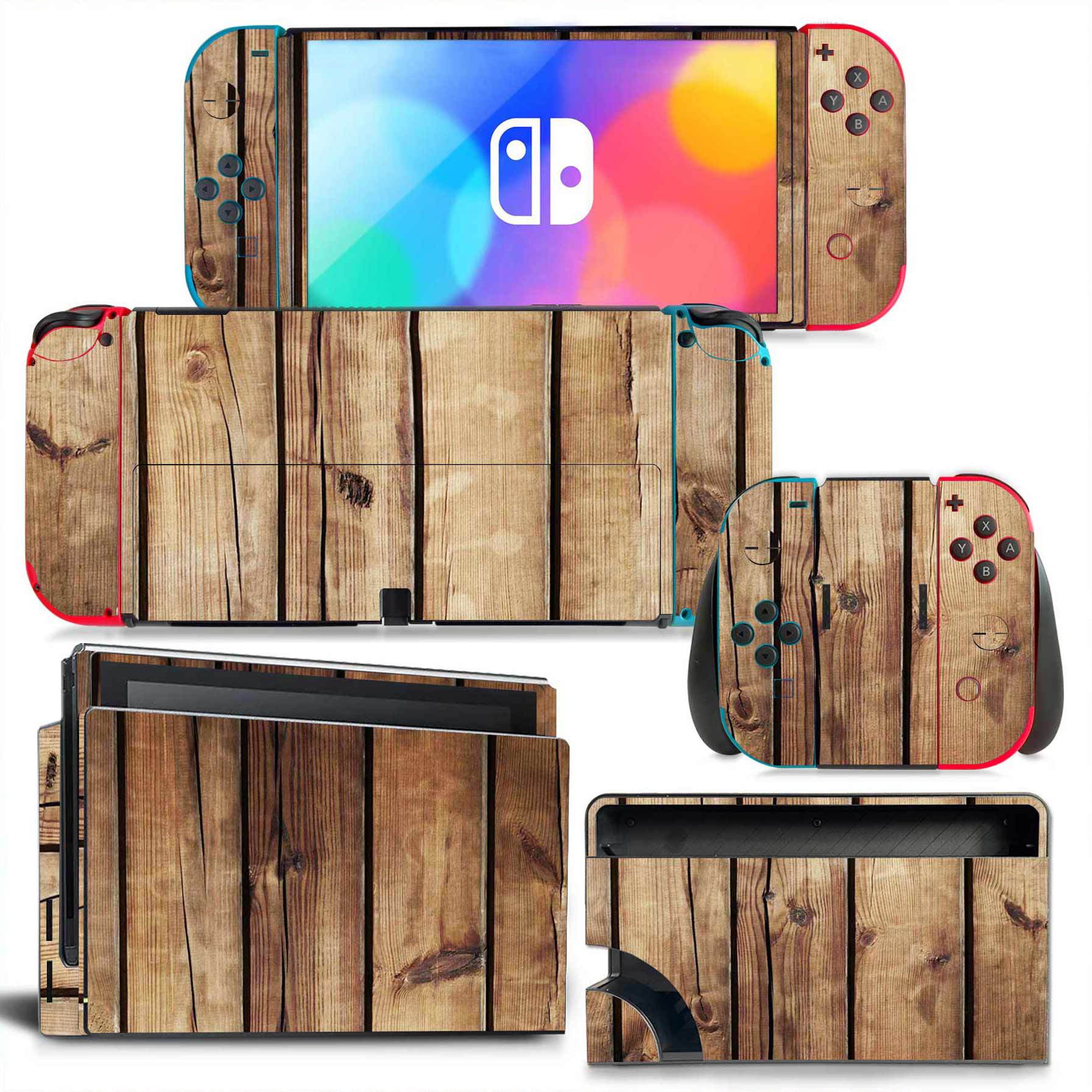 For Nintendo Switch OLED Wood  - đánh giá và giá Console Skin Wrap